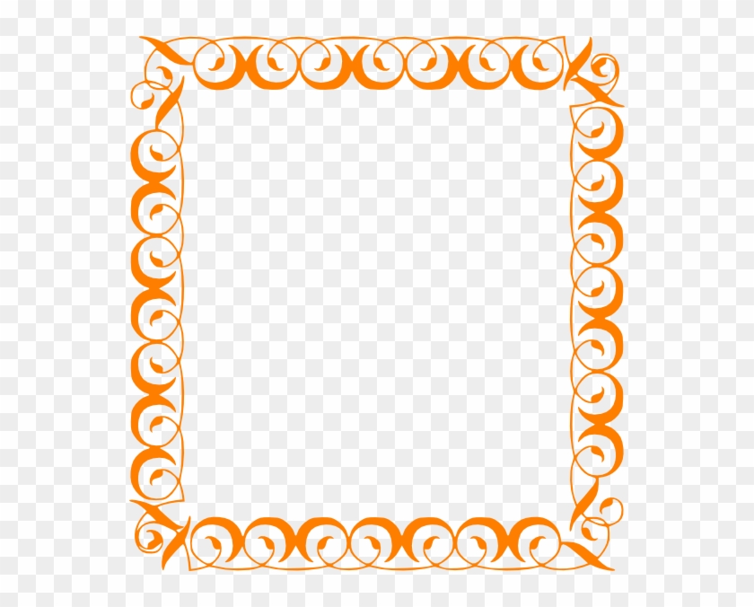 Curly Border Orange Clip Art At Clker - Borders Clip Art #380467