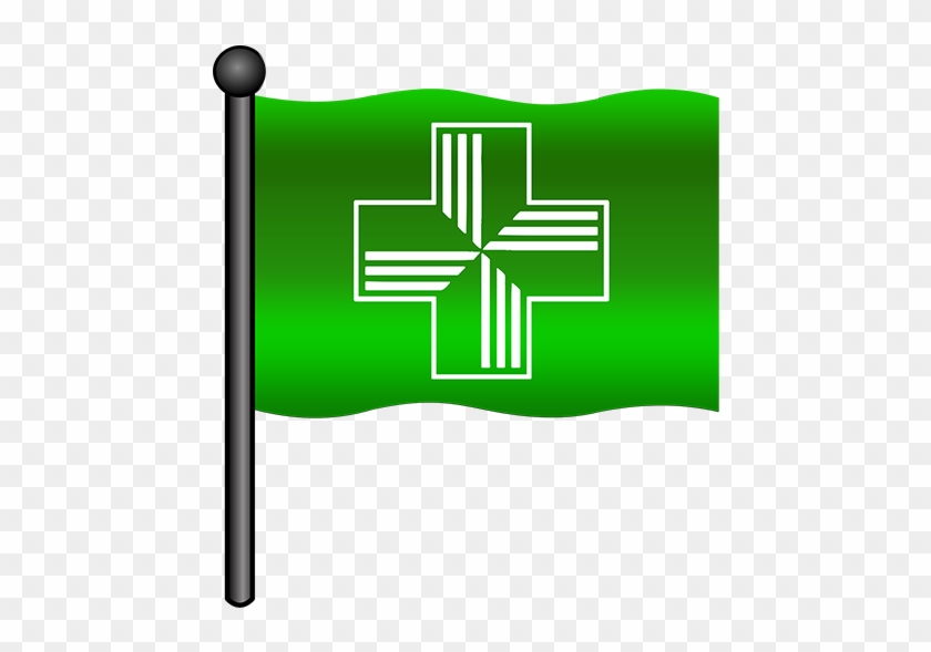 Pharmacy Green Flag Clip Art - Pharmacy Flag #380674