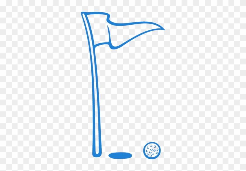 Golf Flag Art - Black And White Golf Clip Art #380688