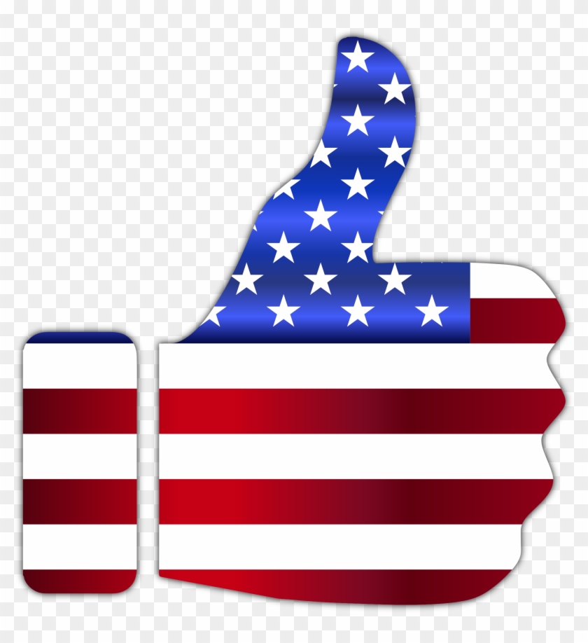 Up American Flag Enhanced With Drop Shadow - Usa Flag Clip Art #380710