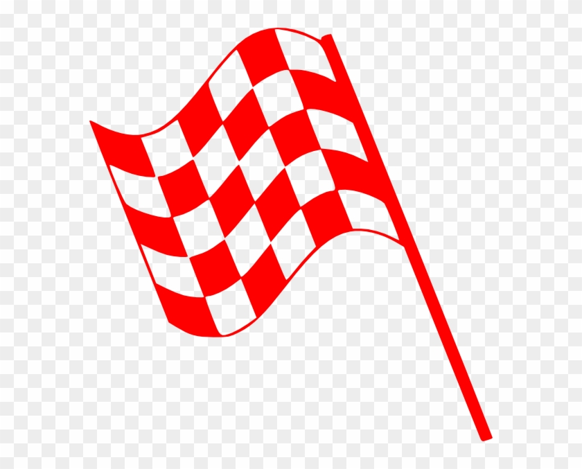 Checked Flag Red Clip Art At Clker - Red Checkered Flag #380731
