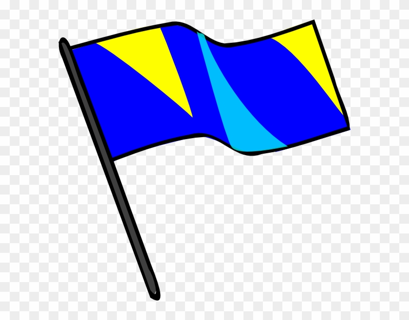 Blue Gold Turquoise Flag Clip Art - Clip Art #380791