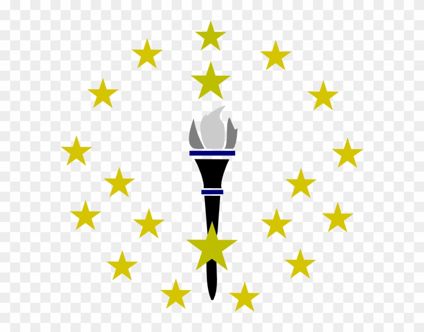In Flag Outline Clip Art At Clker - Indiana State Flag Png #380794