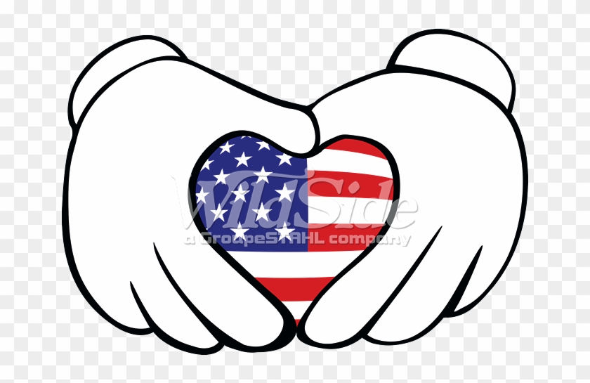 American Flag Cartoon Hands - Heart #380852