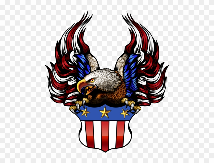 American Flag Shield With Eagle T Shirt, A - Eagle With American Shield #380856