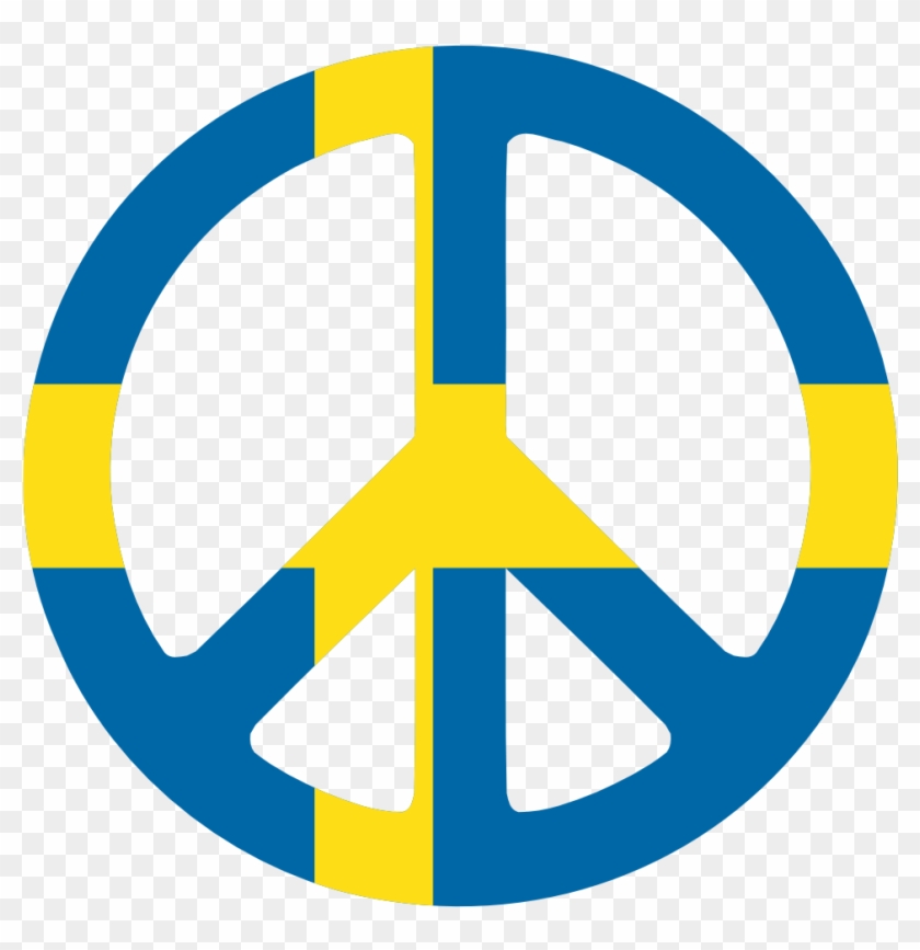 Sweden Peace Symbol Flag 3 Cnd Logo Peacesymbol Scalable - Sweden Flag Peace #380877