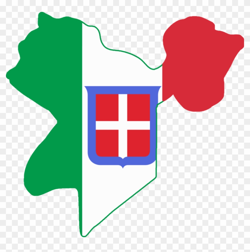 Flag Map Of Italian Libya - Kingdom Of Italy Flag #380943
