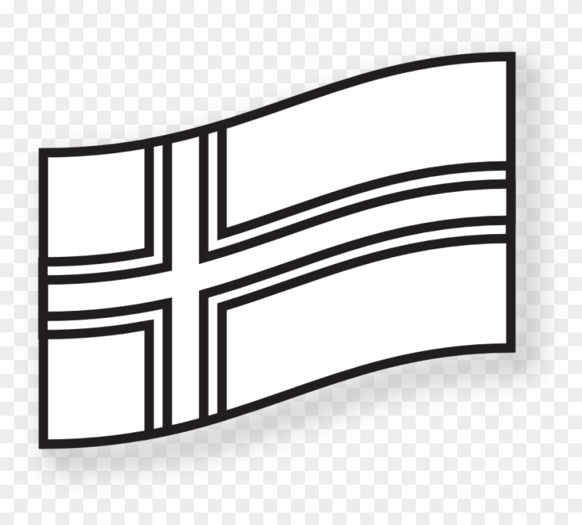 Black And White Iceland Flag Clipart - Flag Of Iceland #380967
