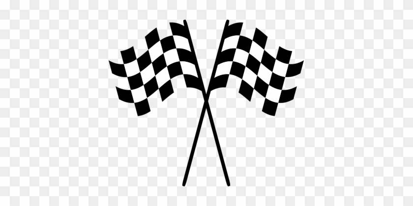 Checkered Flags Race Racing Checkered Flag - Racing Flag Png #380974