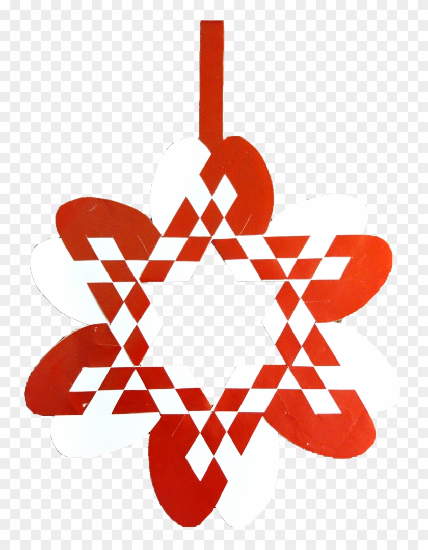 Woven Christmas Star In The Style Of A Julehjerte - Pleated Christmas Hearts #381162