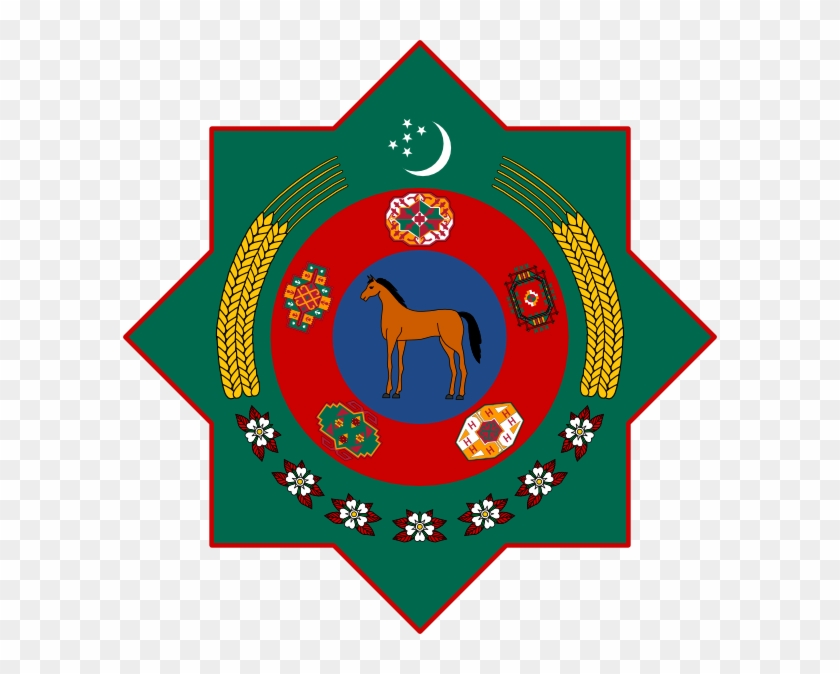 Free Vector Coat Of Arms Of Turkmenistan Clip Art - Turkic Coat Of Arms #381182