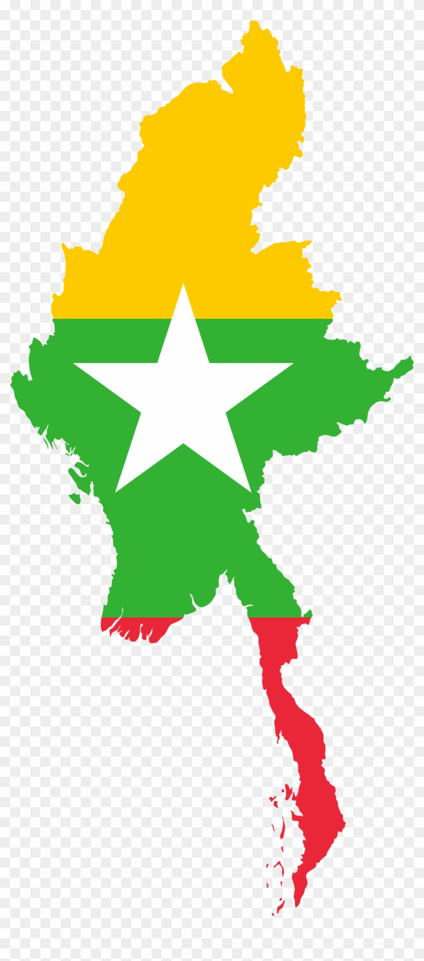 Myanmar Map Flag - Myanmar Map Flag #381187