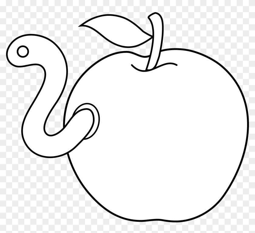 Apple Worm Clip Art - Worm In An Apple Drawing #381272