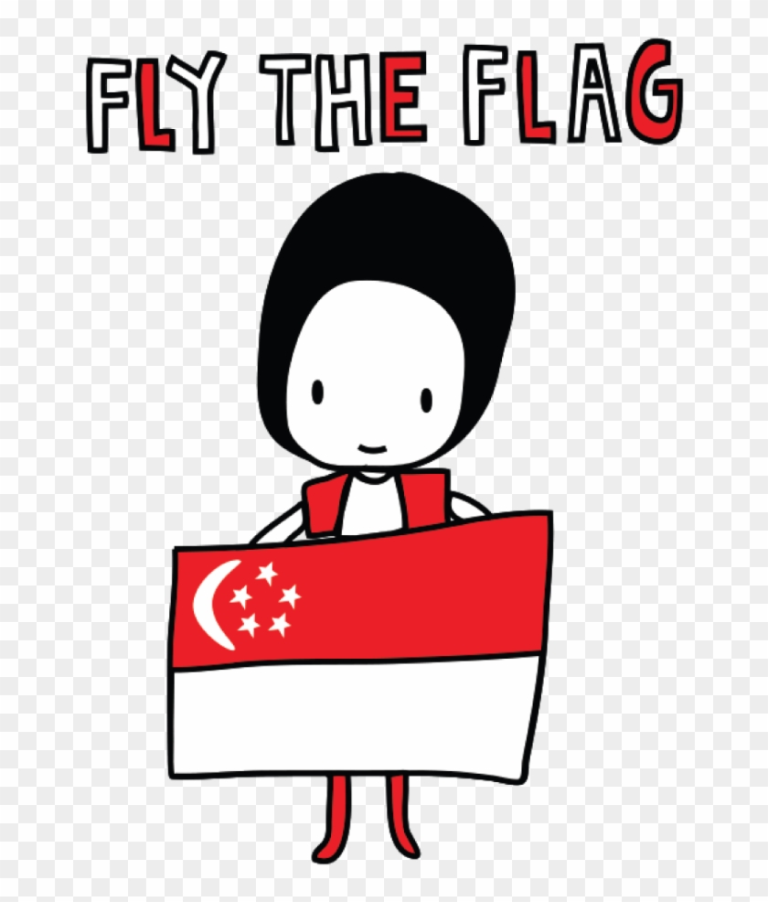 Fly The Flag Designer Temporary Tattoo - National Day Singapore Clipart #381309