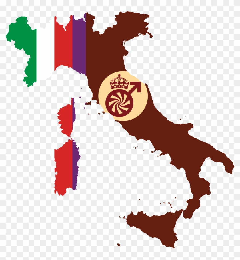 Flag Map Of Italian Mse - Most Common Haplogroup In Italy #381411