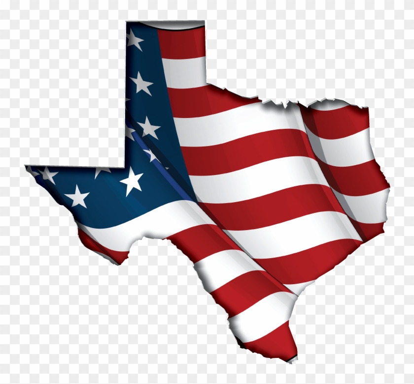 Texas State With Us Flag Inside - Flag #381449