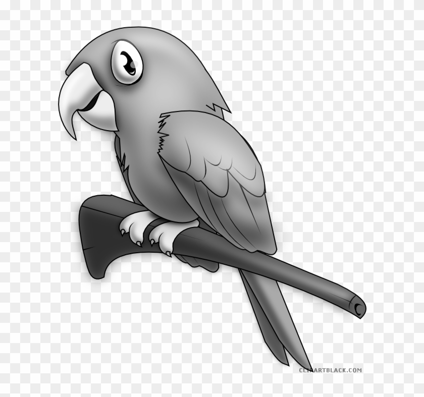 Grayscale Parrot Animal Free Black White Clipart Images - L Words In Spanish #381484
