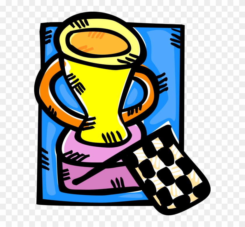 Vector Illustration Of Auto Racing Winner's Trophy - Book Report #381539