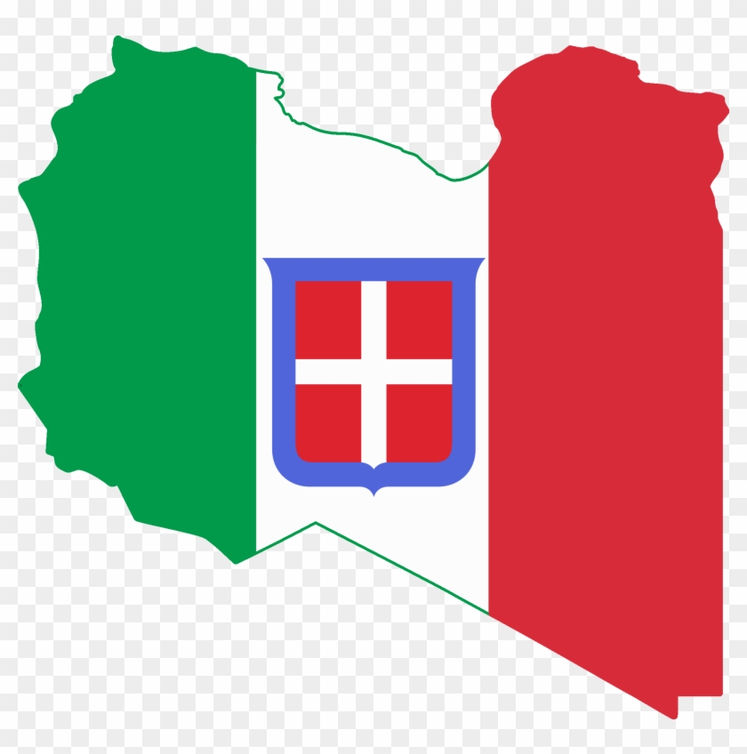 Flag Map Of Italian Libya - Kingdom Of Italy Flag #381544