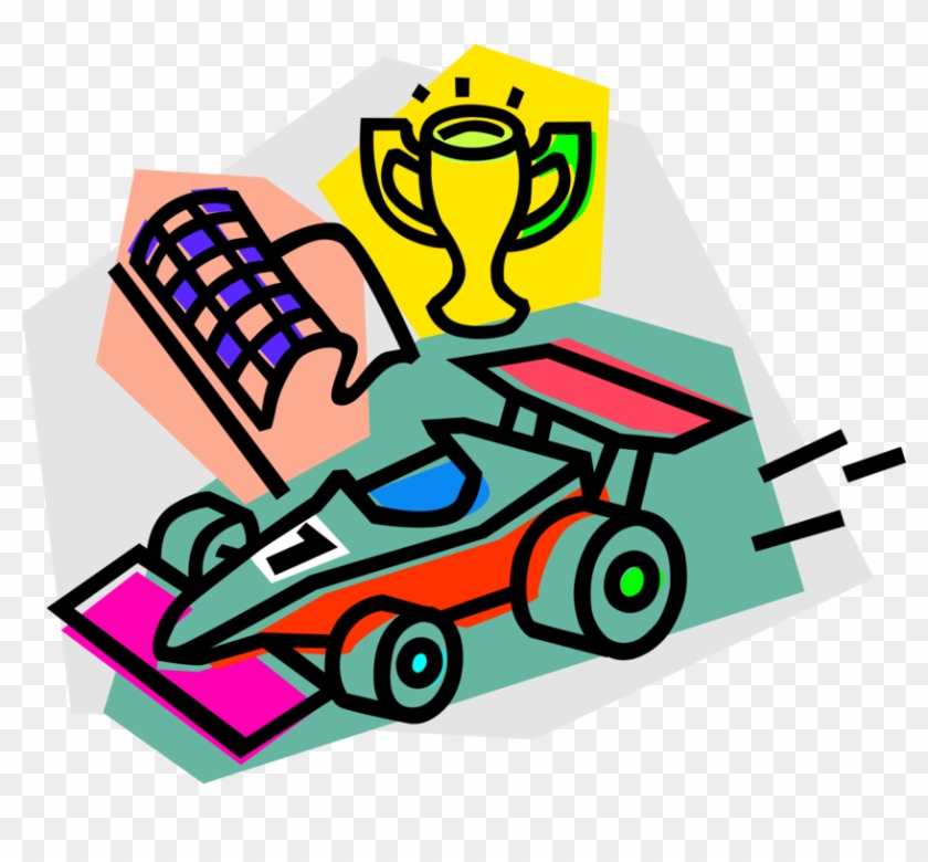 Vector Illustration Of Auto Racing Formula One Race - Résumé #381558