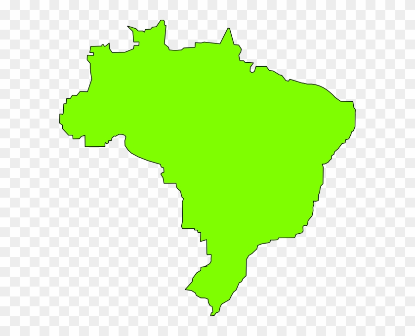 Flag Of Brazil Map Clip Art - Green Brazil #381631