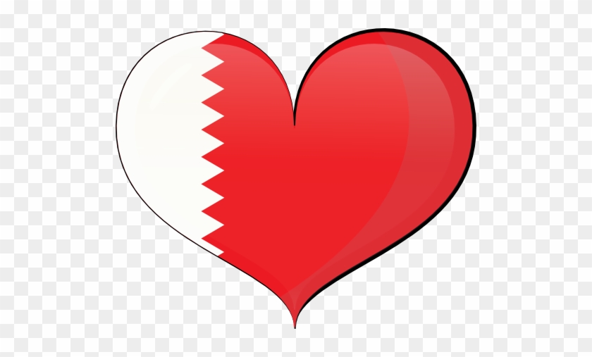 Bahrain Heart Flag Clipart - حب الوطن البحرين كرتون #381716