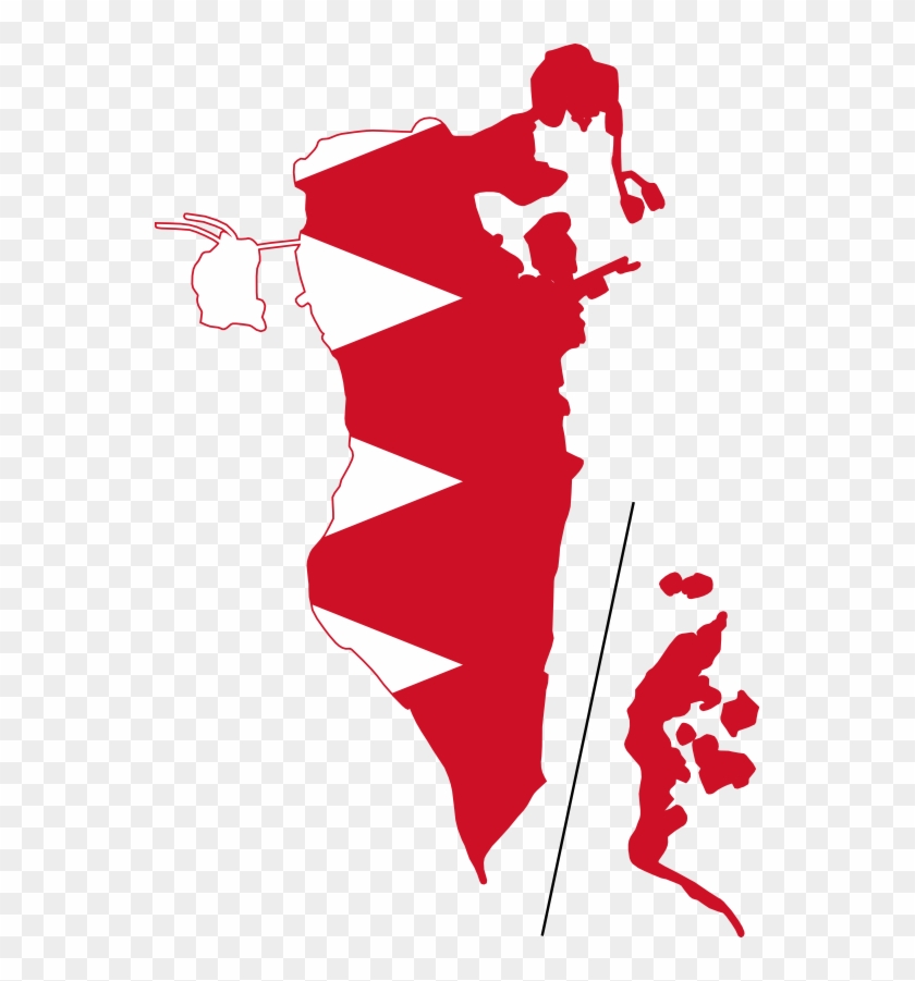 Flag Map Of Bahrain Flagartist - Bahrain Map Png #381725