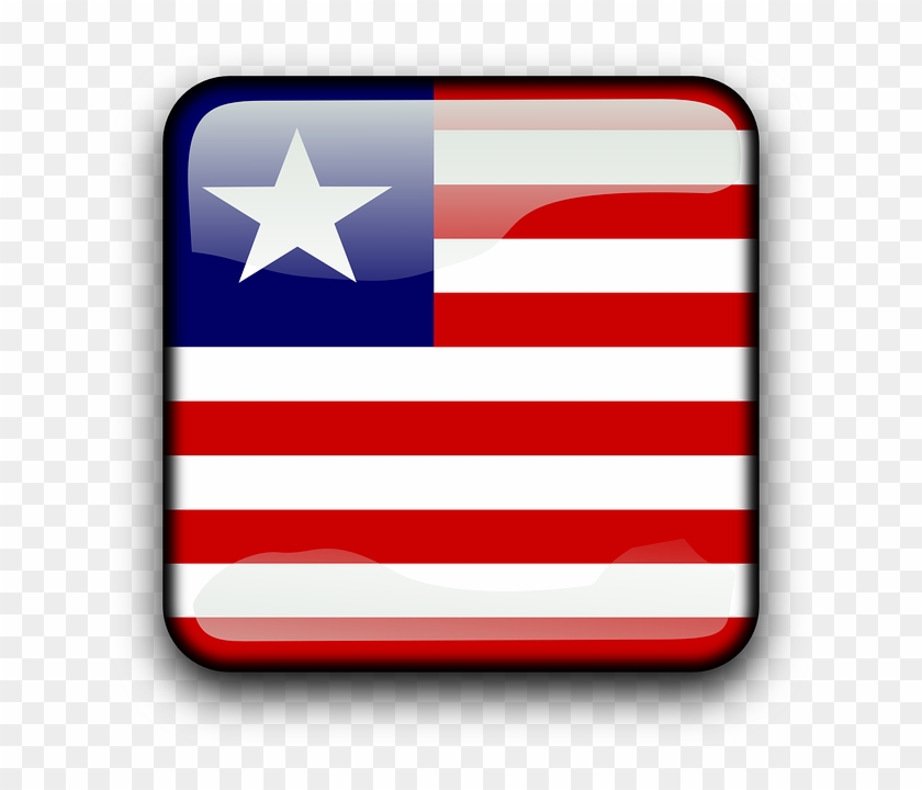 Button Liberia, Flag, Country, Nationality, Square, - Liberia #381749