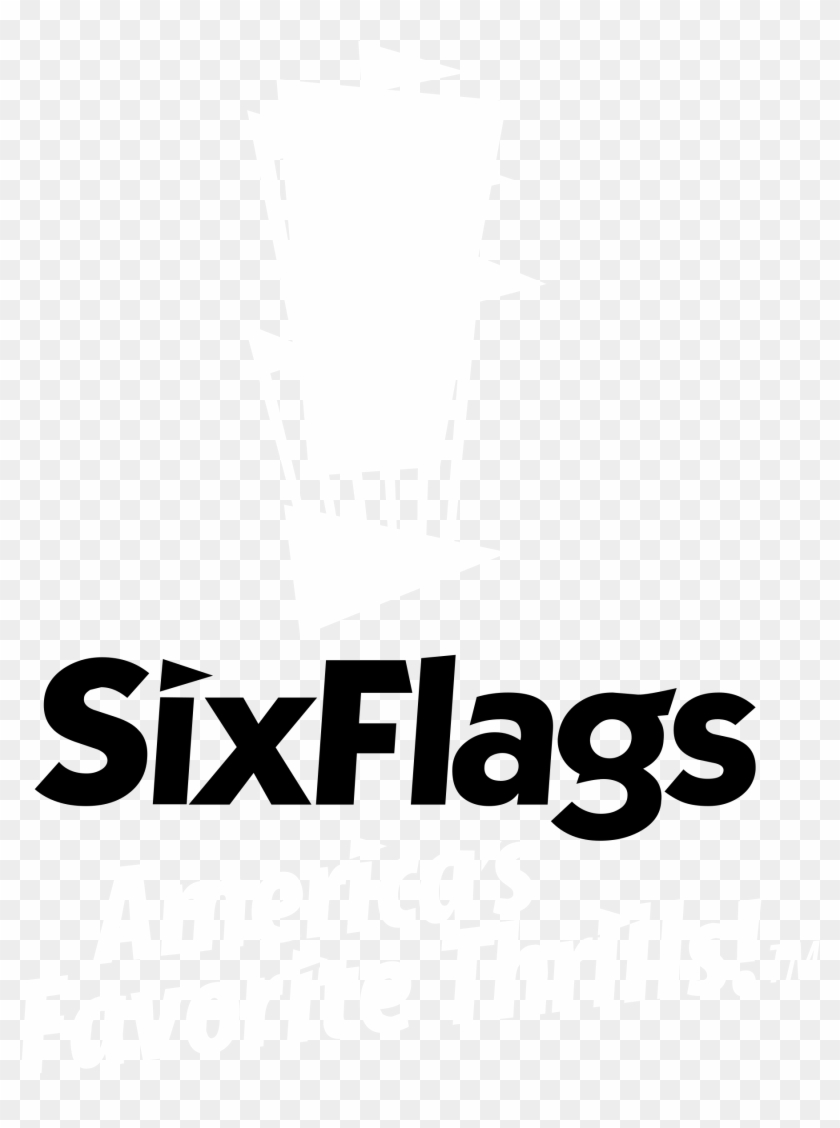 Six Flags Logo Black And White - Six Flags #381752