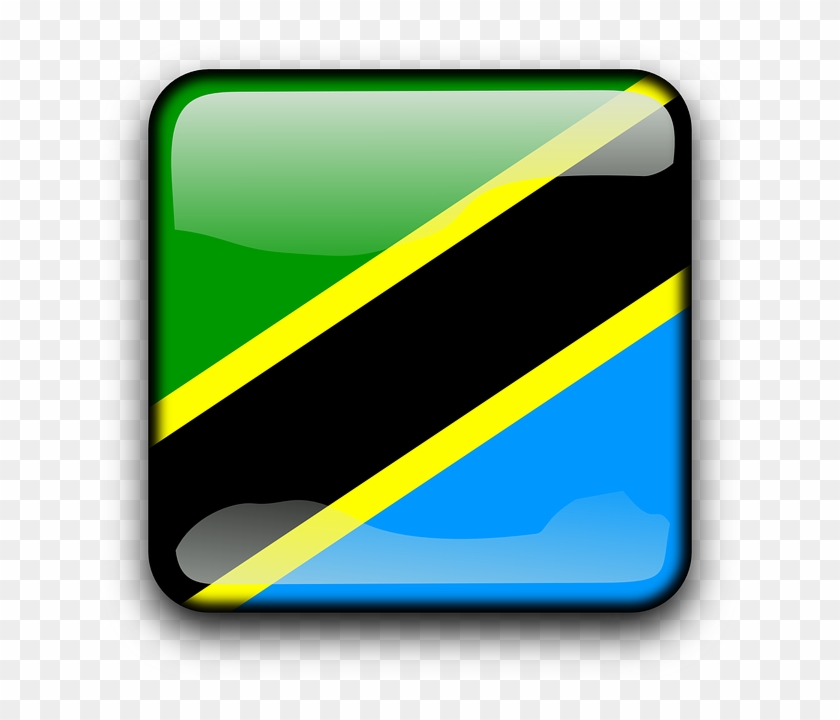 Button Tanzania, Flag, Country, Nationality, Square, - Flag Of Saint Kitts And Nevis #381761