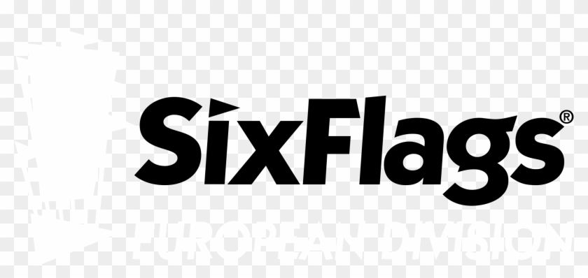 Six Flags European Division Logo Black And White - Six Flags #381780