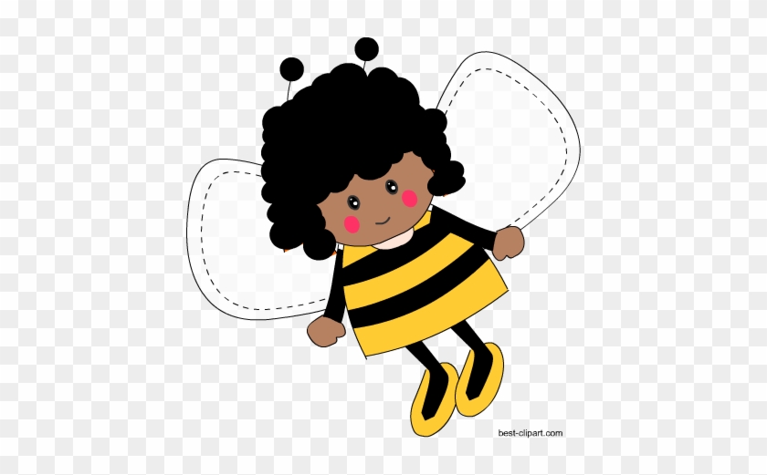 Free African American Bee Girl Clip Art Image - Cartoon - Free Transparent ...