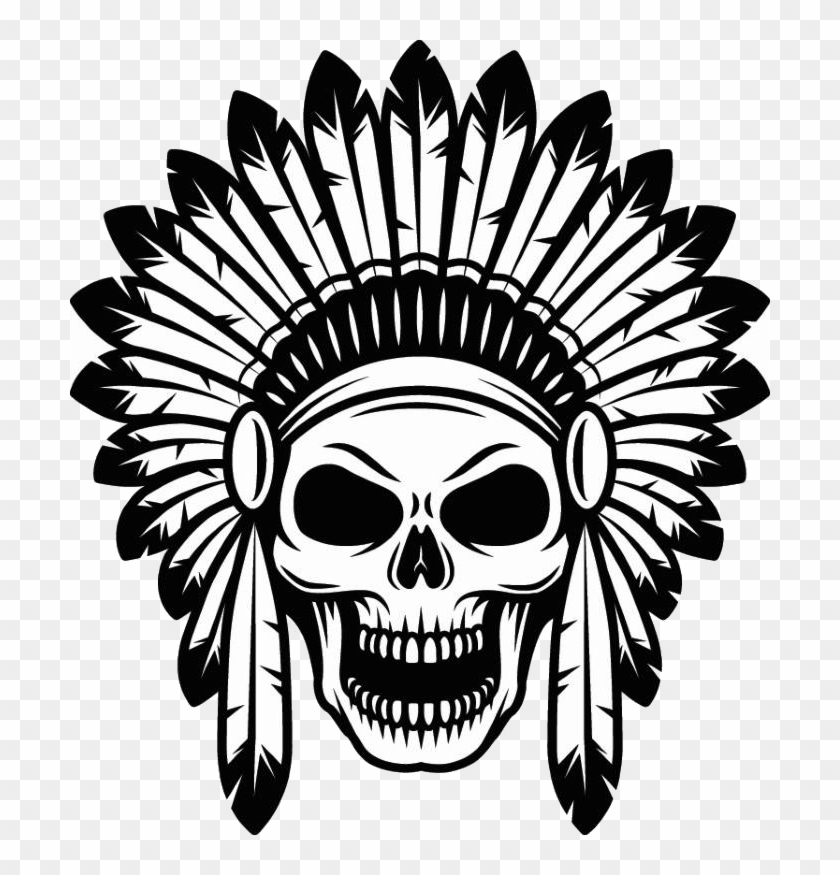 American Indians Png Image - Skull With Indian Headdress #381997