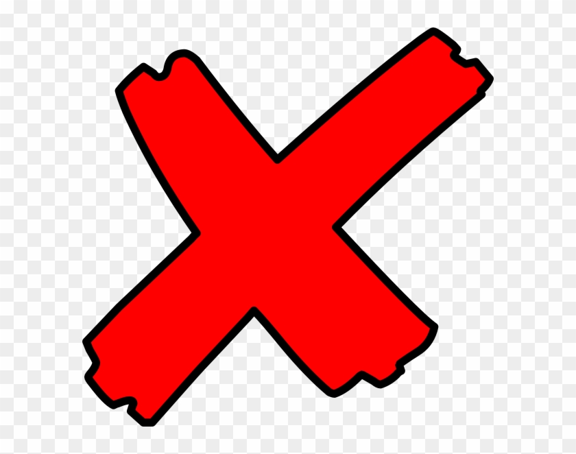 Red Cross Clip Art At Clker Imagen De Una Tacha Full Size PNG