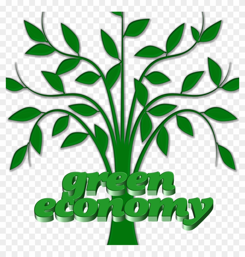 Silhouette Of A Green Tree With The Words Green Economy - Budgeting [book] #382244