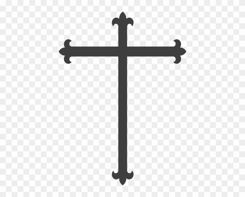 Grey Cross Clip Art At Clker - Black Cross Png #382257