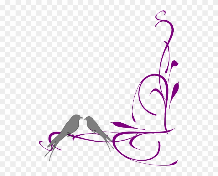 Floral Swirly Bird Bottom Corner Clip Art - Clip Art Bridal Shower Png #382517