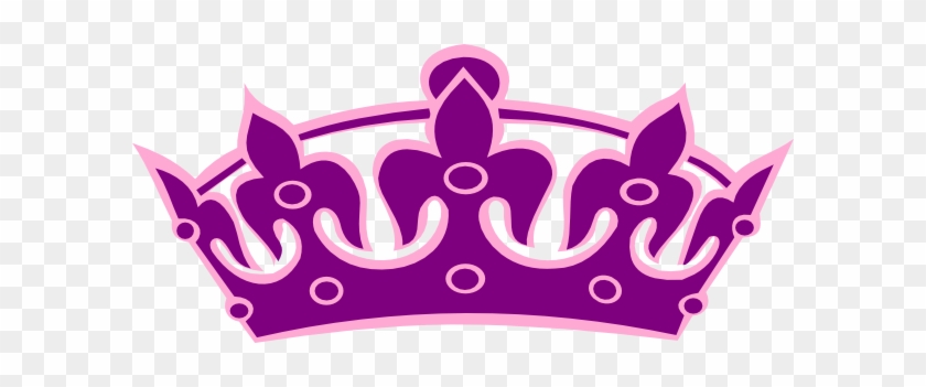 Tiara No Cross Purple On Pink Clip Art At Clker - Purple Crown Clipart Transparent #382553