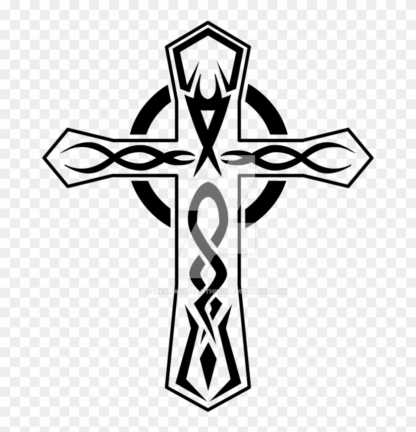 Tribal Clipart Tribal Cross - Black Cross Tattoo Png #382647