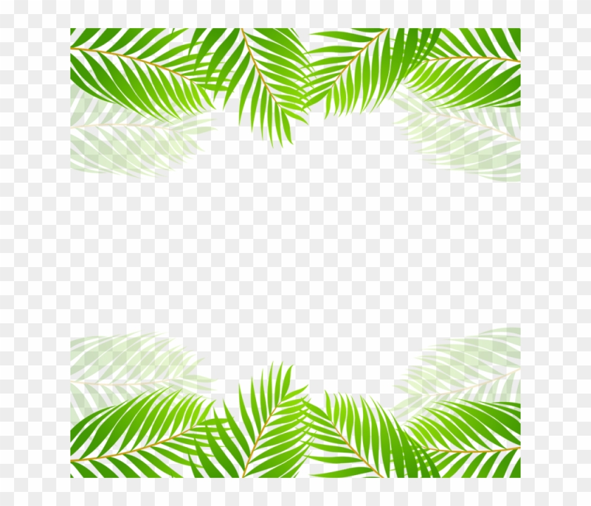Green Tropical Leaf Border Vector , Green, Tropical, - Hoja Png #382729