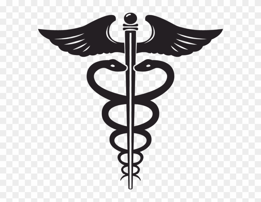 Medical Symbol With Two Snakes And Large Wings - Rod Of Asclepius Vs Caduceus #382795