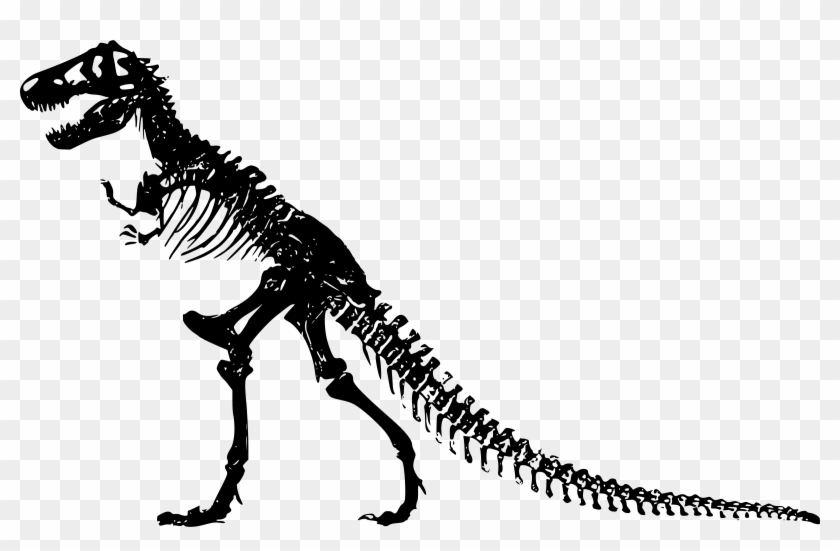 Powerpoint Template 2 Dinosaur Skeletons With Bones - Dinosaur Skeleton Clip Art #382828