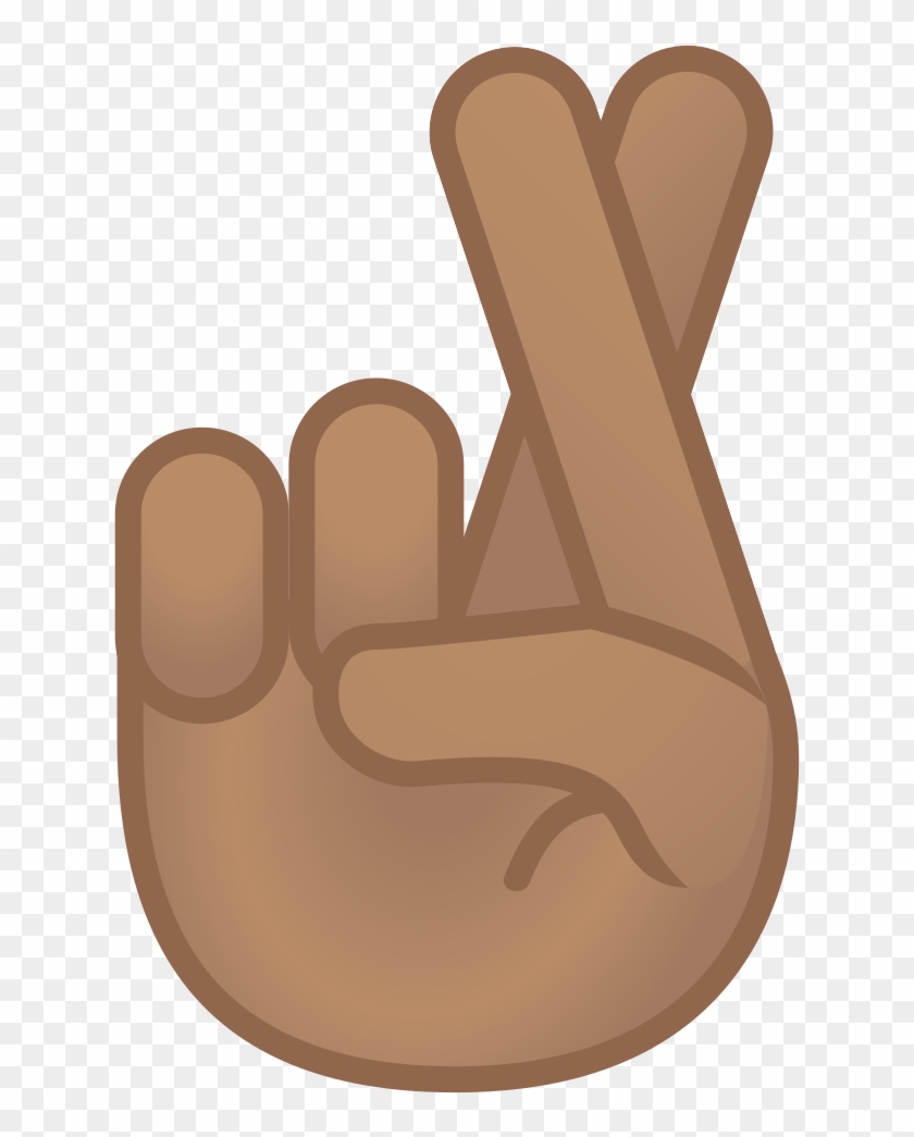 Crossed Fingers Medium Skin Tone Icon - Iphone Cross Finger Emoji #382978