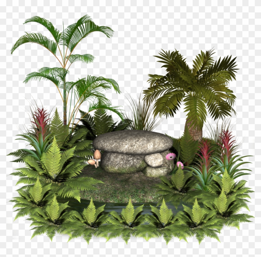 Group Of Plants Clipart - Rocks And Plants Png #383058