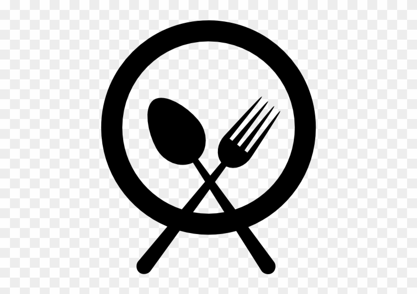 Plate With Fork And Knife Cross Vector - Food Plate Icon Vector #383178