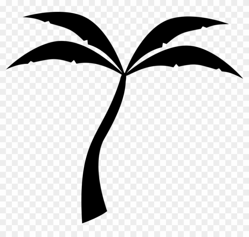Palm Tree Clip Art 18, - Stiker Pohon Kelapa Vektor Hitam #383283