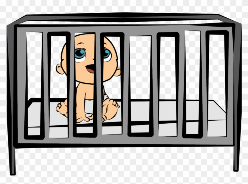 Images For Clip Art Cot - Cartoon Baby In Crib #383301