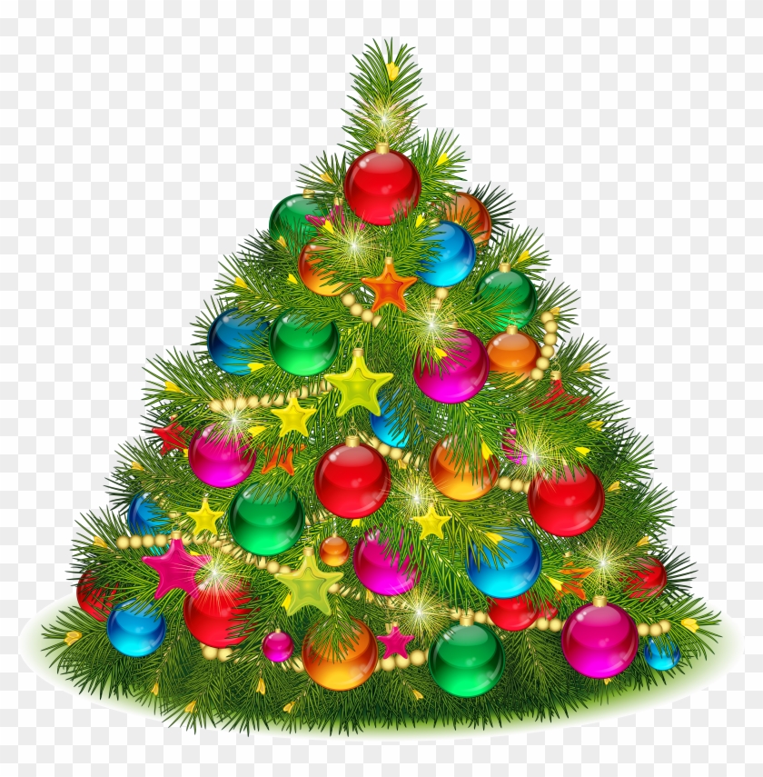 Large Transparent Decorated Christmas Tree Png Clipart - Christmas Tree Transparent Clip Art #383341
