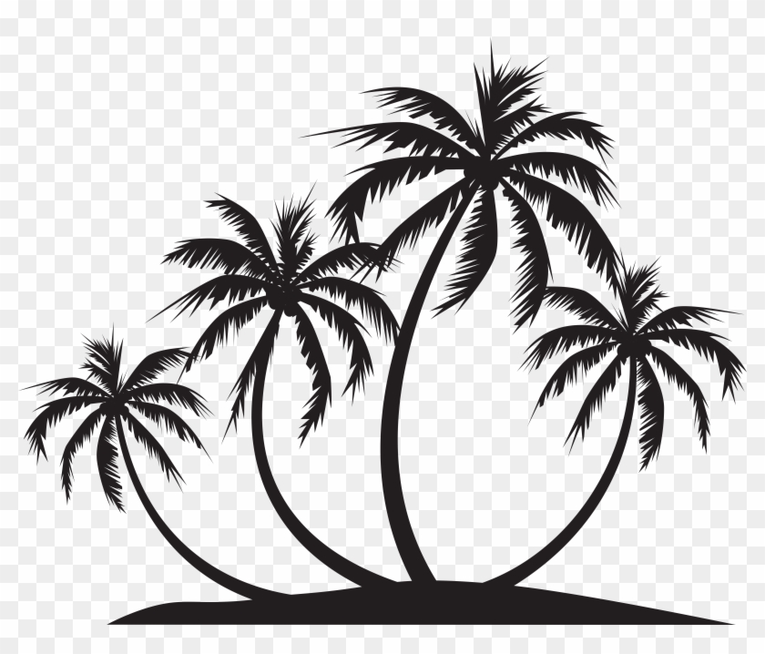 Palm Island Silhouette Png Clip Art - Palm Island Silhouette Png Clip Art #383342