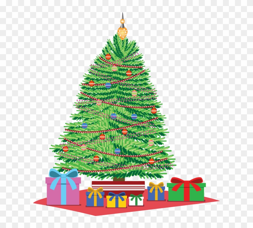 Christmas Tree Clipart Gift Clipart - Christmas Tree With Presents Under It Drawing #383347